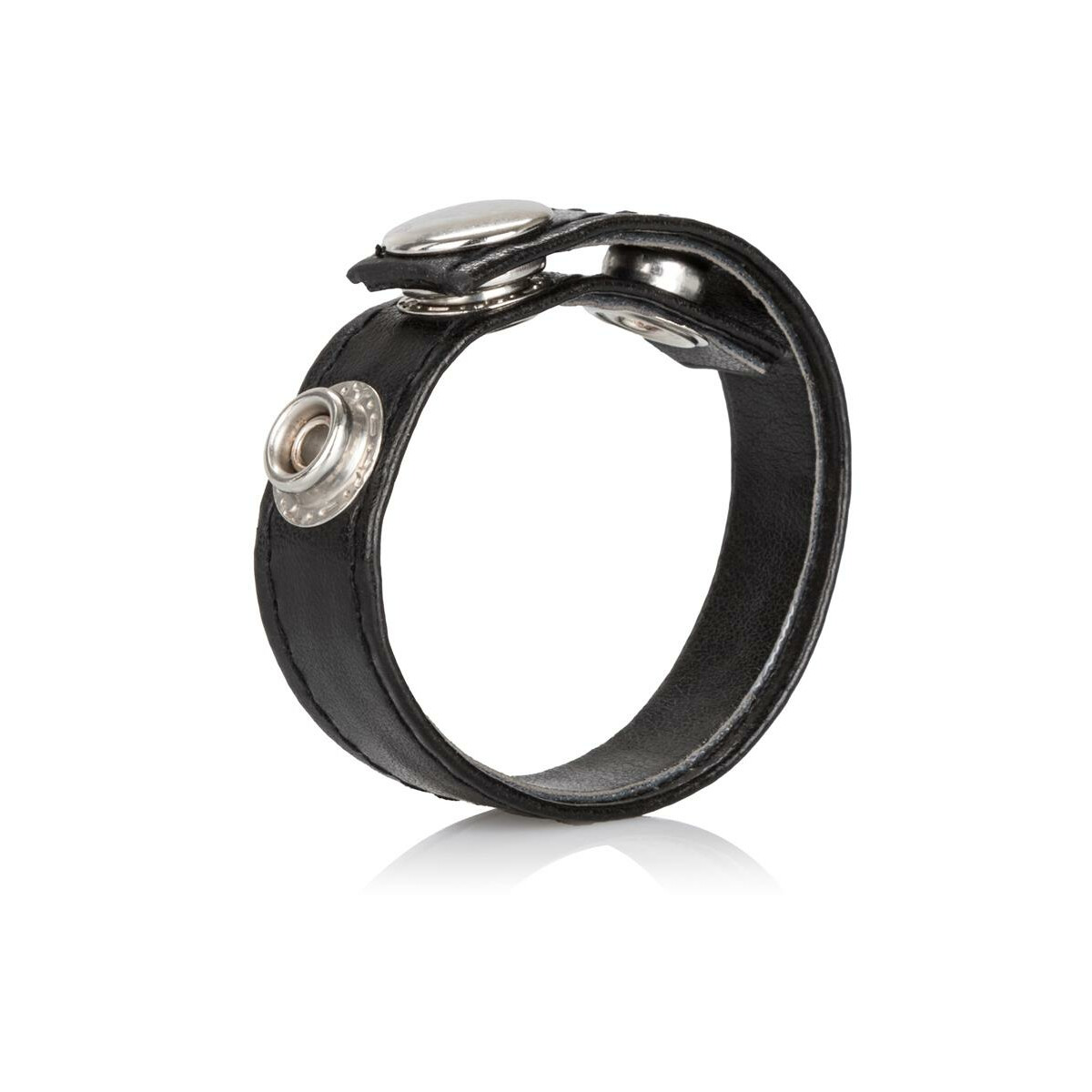 ANELLI FALLICI LEATHER 3 SNAP RING NERO