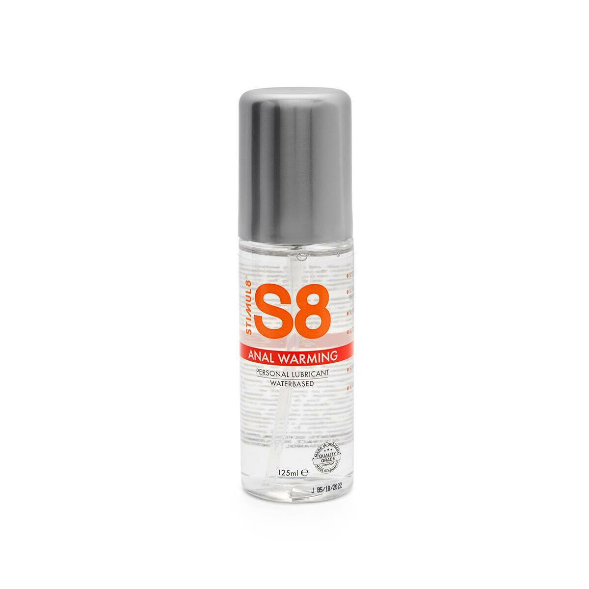 S8 WB Warming Anal Lube 125ml Riscaldante