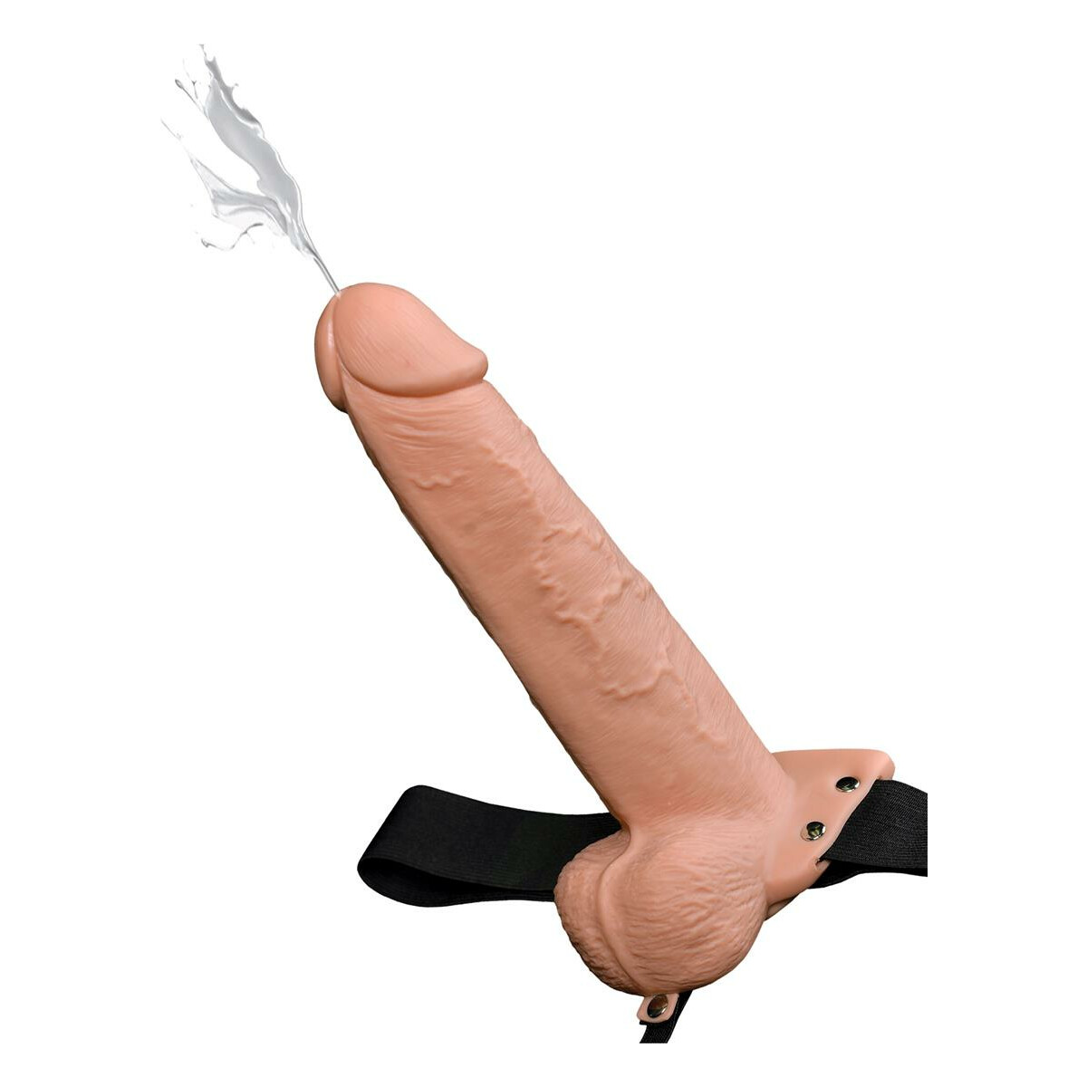 9in Hollow Squirting Strap On SKIN